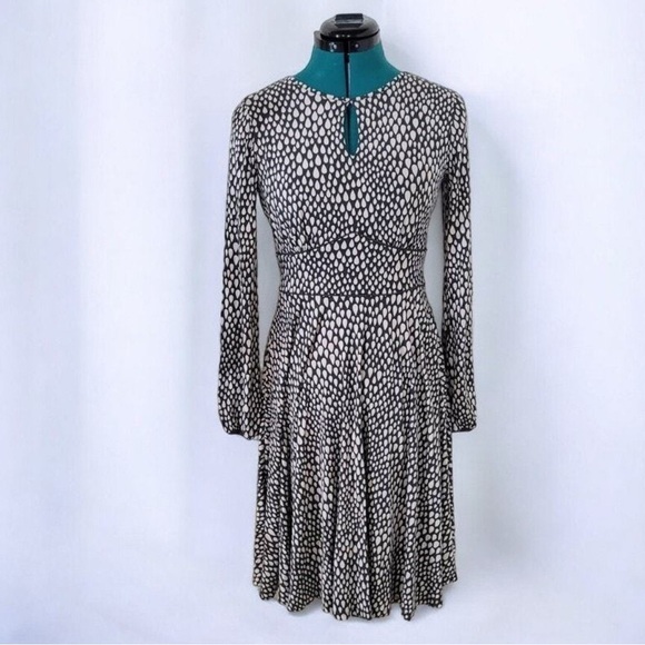 Boden Women’s Dress Marilyn Keyhole A Line Sz 14 R Brown/cream Tear Drop - Picture 1 of 10
